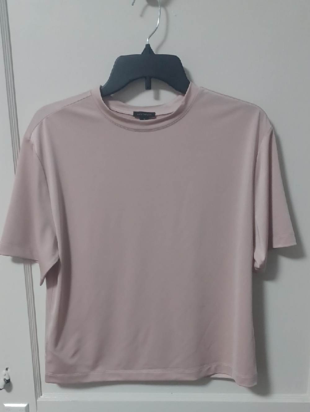 Ann Taylor Blush Short Sleeve Crewneck Top